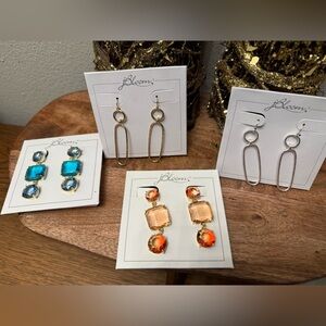 Jbloom Gold and Orange Gemstone Earrings